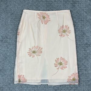 Future Collective Skirt Womens 8 Peach Daisy Floral Straight Boho Feminine